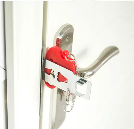 Verrou de Porte Portable de Sécurité Sans Perçage – Loquet Amovible pour Hôtel, Voyage, Appartement & Maison