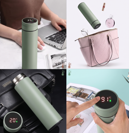 Gourde Thermos Isotherme 500 ml en Acier Inoxydable avec Tasse Intégrée