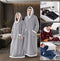 Plaid Polaire Géant 150 cm avec Manches et Capuche, Couverture Sweat Oversize Ultra Douce et Chaude pour Femme et Homme, Vêtement Cocooning d’Hiver