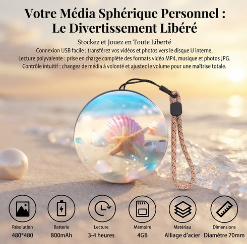 🔮 Boule de Cristal Vidéo 3D – Un Souvenir Unique à Personnaliser