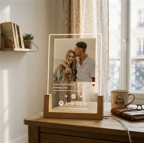 ❤️ Cadre Photo Personnalisé Style Spotify – Cadeau Couple