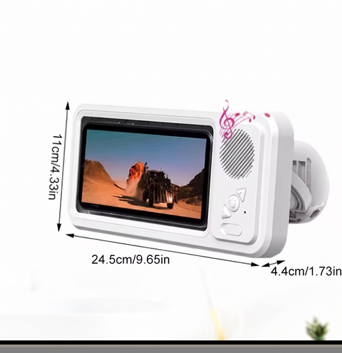 Support Téléphone Étanche pour Douche avec Enceinte Bluetooth & Rotation 360°